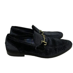 Steve Madden Delrayy Loafer Mens Size 10.5 Black Velvet Horsebit Formal Event